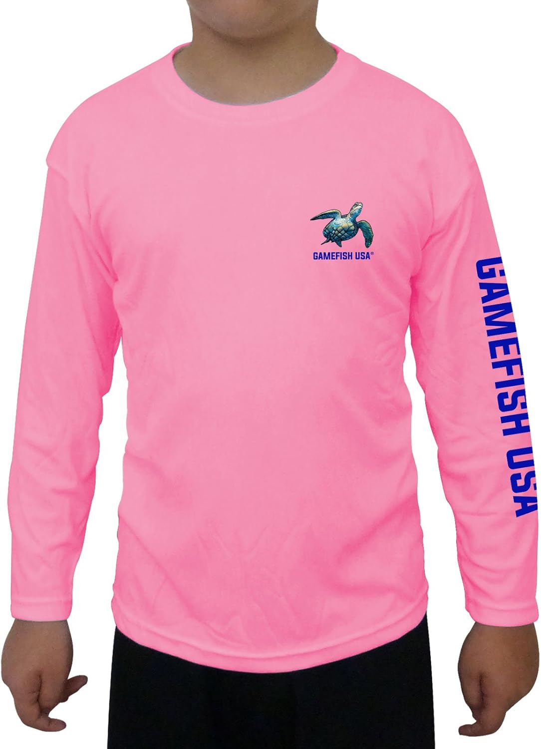 GAMEFISH USA Kid's UPF 50 Long Sleeve Microfiber Moisture Wicking Performance Fishing Shirt Turtles