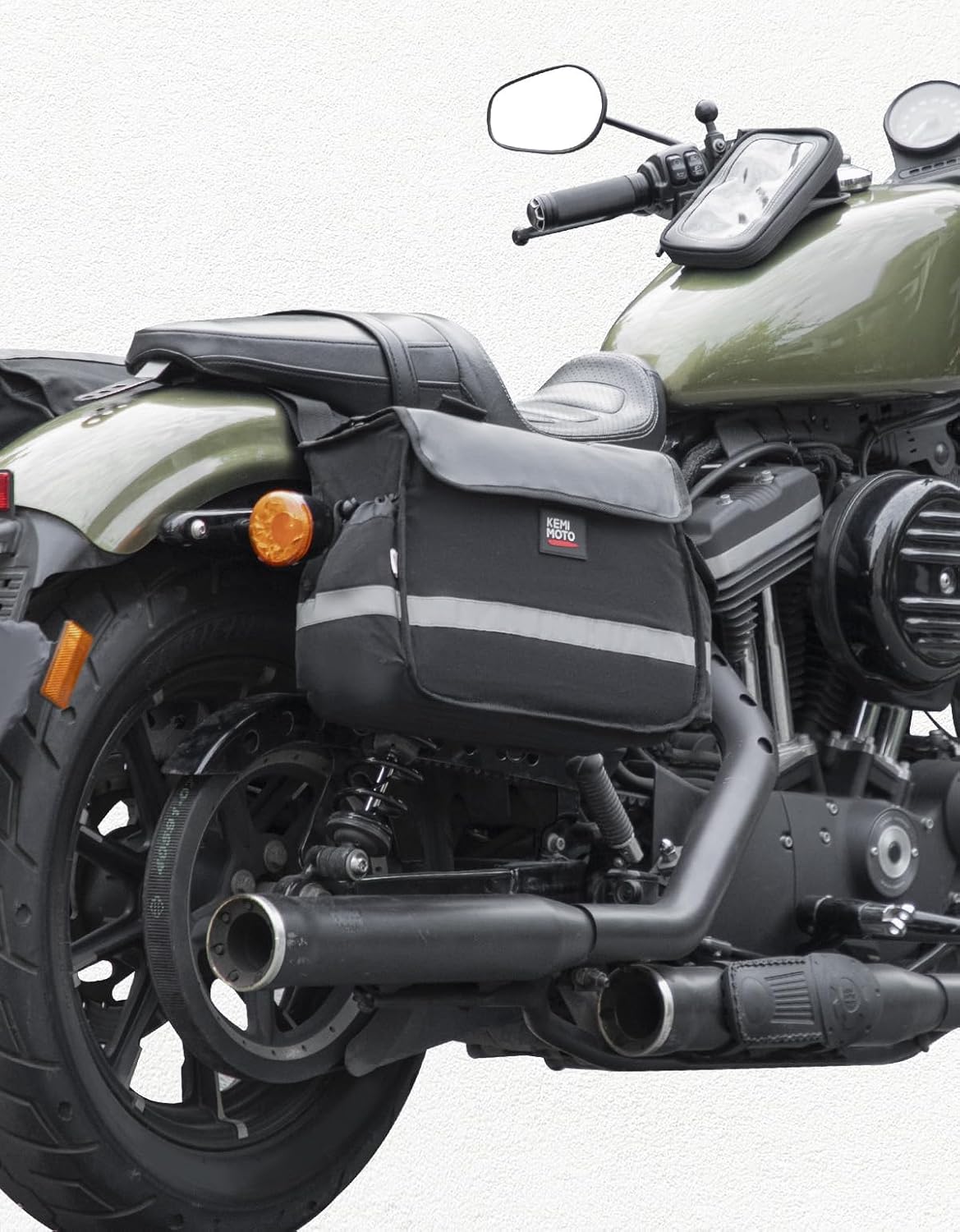 KEMIMOTO Motorcycle Saddle Bags 28L Throw Over Saddlebags with Rain Cover Universal Compatible with Softail Sportster Cruiser Dyna Vulcan Rebel Scooter Oxford Motorcycle Panniers Luggage Bag