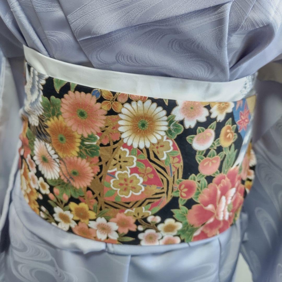 袋帯 ワンタッチ 作り帯 マジックテープ 二重太鼓 正絹 刺繍 付け帯