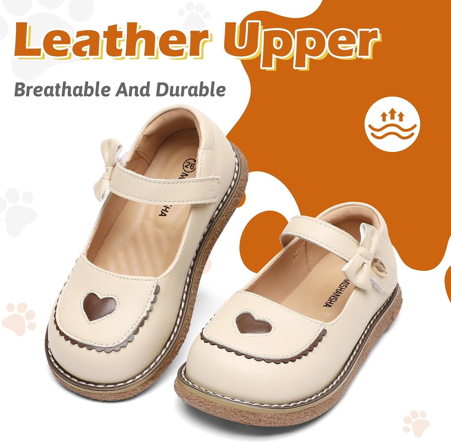 Mishansha Toddler Mary Jane Flats Little Girls Flower Dress Shoes for Wedding Party School