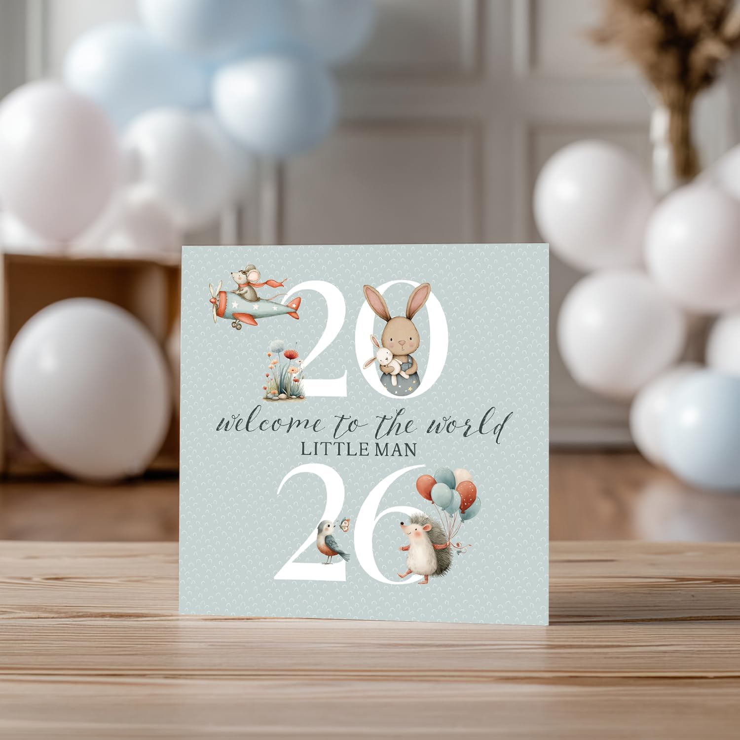 Born In 2026 Card for Baby Boy - Welcome To The World Little Man Greeting Card for Newborn - Analyse des détails et conception