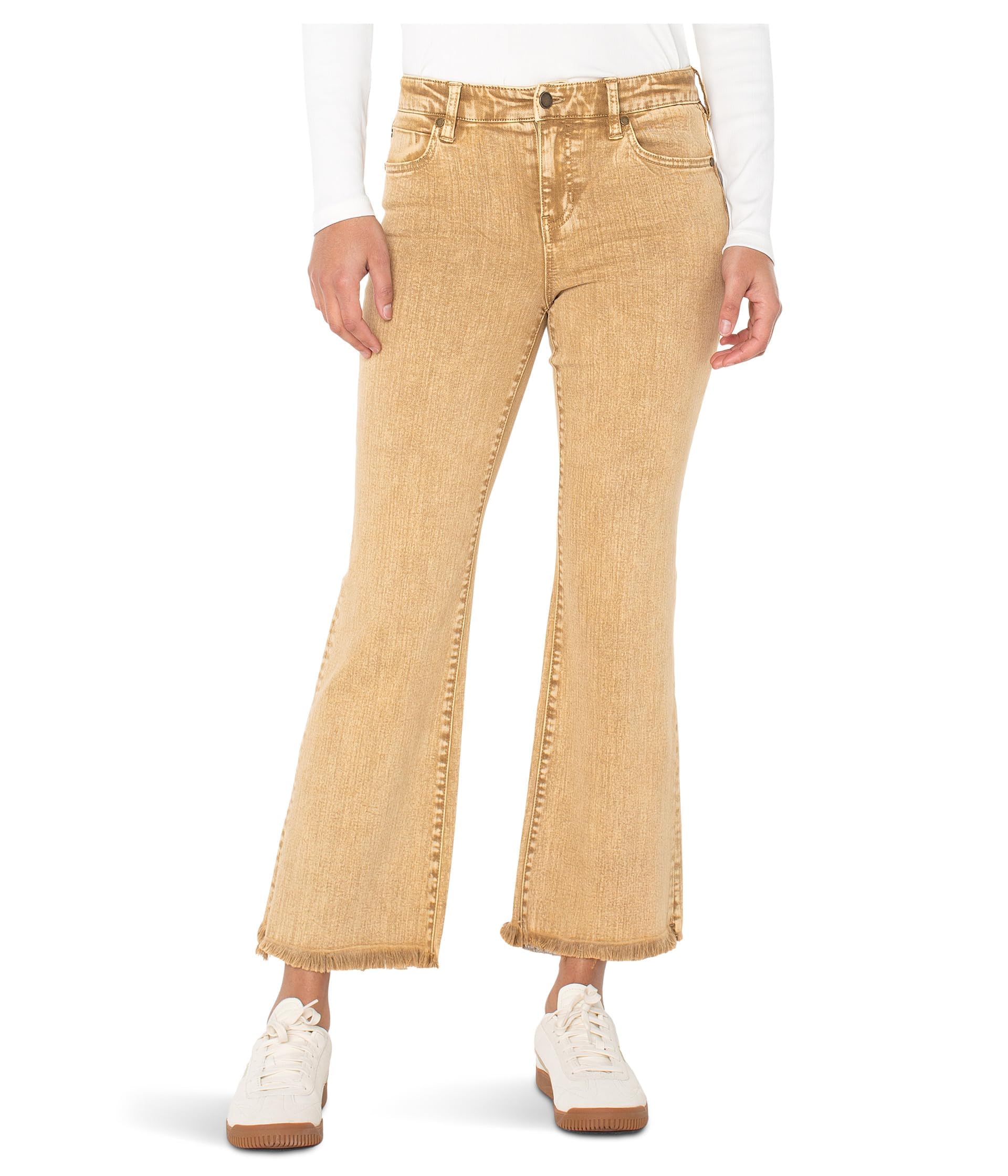 Liverpool Womens Hannah Mid-Rise Crop Flare Pants W Fray