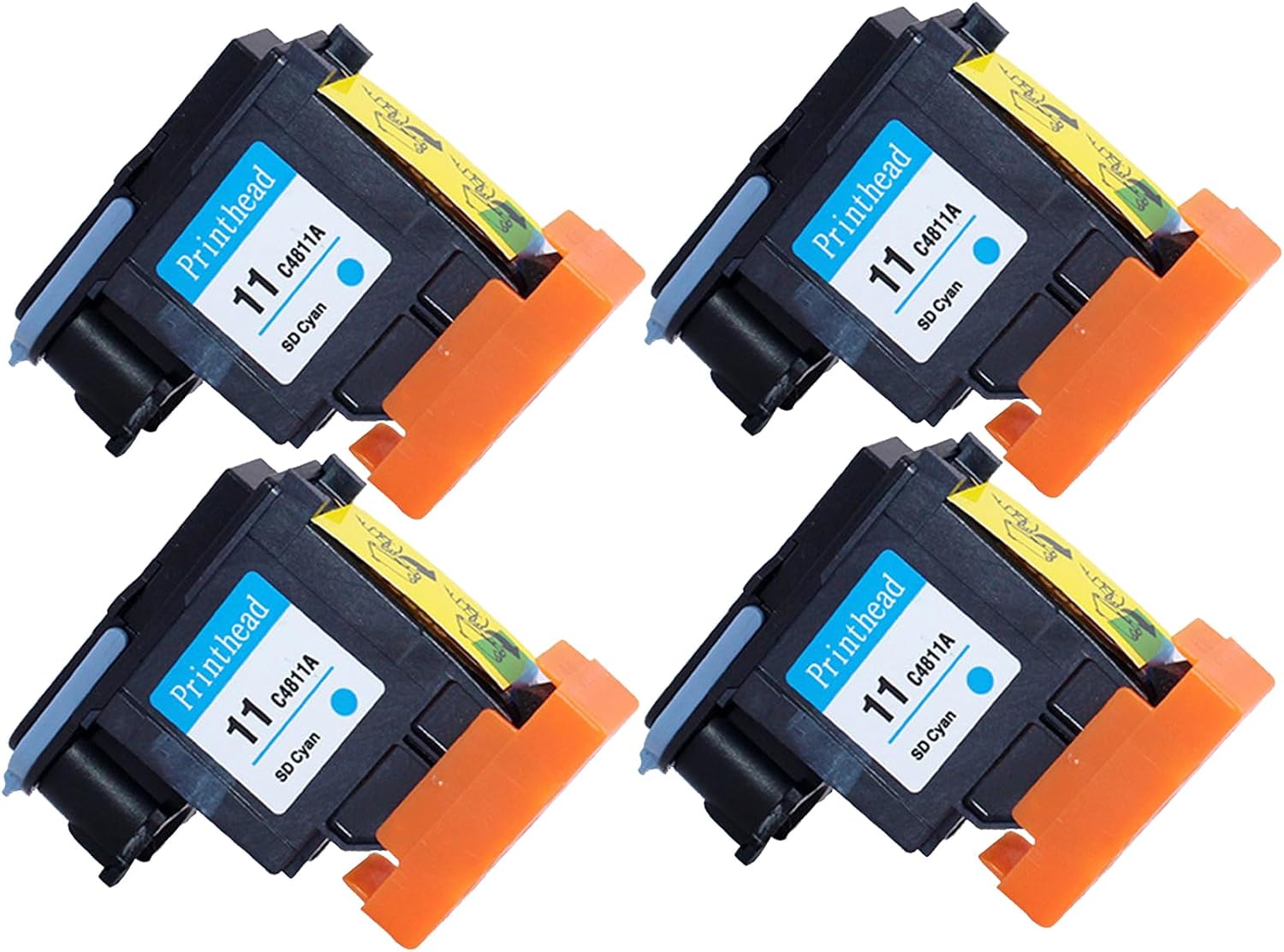 4 Pack Printhead Replacement for HP 11, C4810A C4812A C4813A C4811A Ink Printhead Compatible for HP Designjet 100 110 70 500ps 500 800 510 Office Jet 9110 Pro K850 850dn,4 Color-1 Set