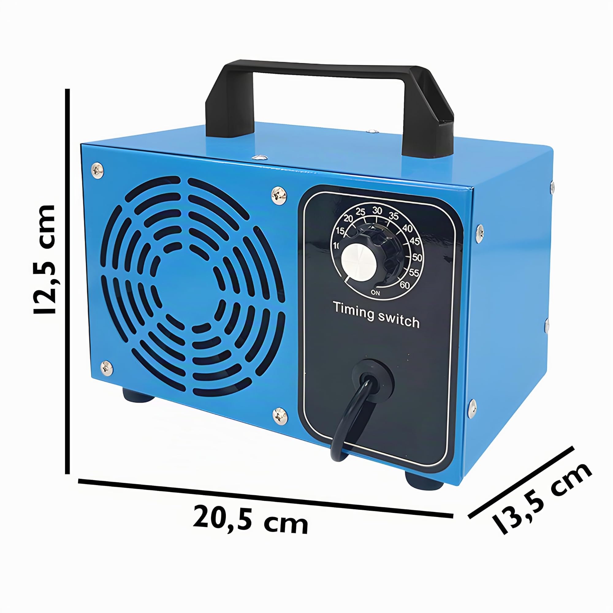 Retoo Generatore di ozono 60000 mg/h, 140 W, flusso d'aria 200 m3/h, purificatore d'aria O3 con timer di 60 minuti, dispositivo di ozono, ozonizzatore, eliminatore di odori, neutralizzatore di