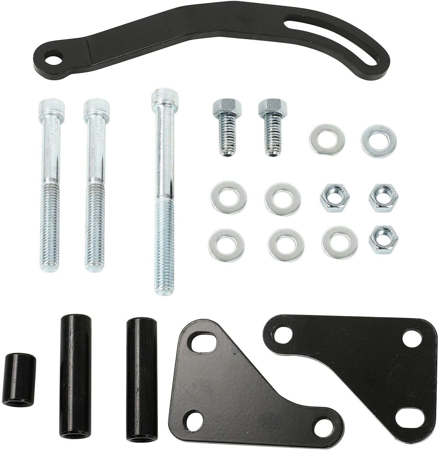 EASYBERGSBC Black Power Steering Pump Mounting Bracket Compatible with SWP LWP Saginaw GM SB Chevy 350