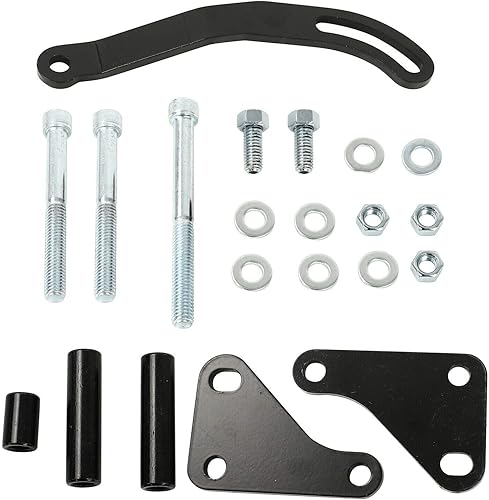 EASYBERG SBC - Soporte de montaje para bomba de dirección asistida negra compatible con SWP LWP Saginaw GM SB Chevy 350