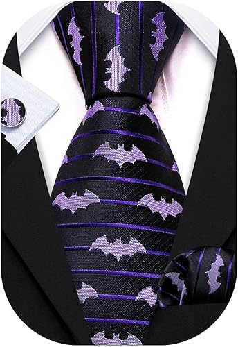 Barry.Wang Corbatas Divertidas de Animales para Hombres Pañuelo de Diseñador Gemelos TEJIDAS Corbata Casual Conjunto Festival