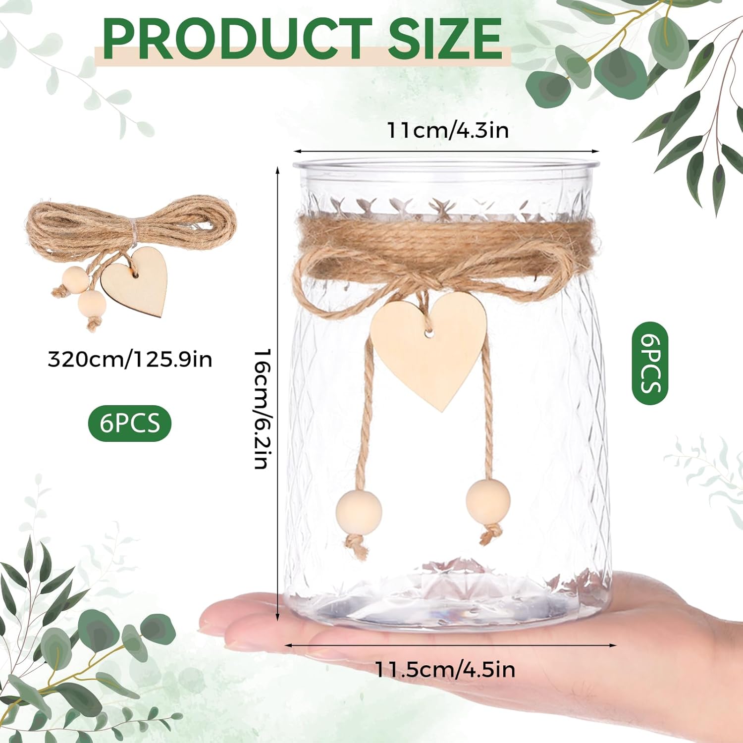 Bud Vase Set of 6 Vases Clear Plastic Small Bud Vases for Flowers Centerpieces Ribbed Vases in Bulk for Wedding Table Decorations Living Room Decorative Home Decor Housewarming Gifts - Image 2