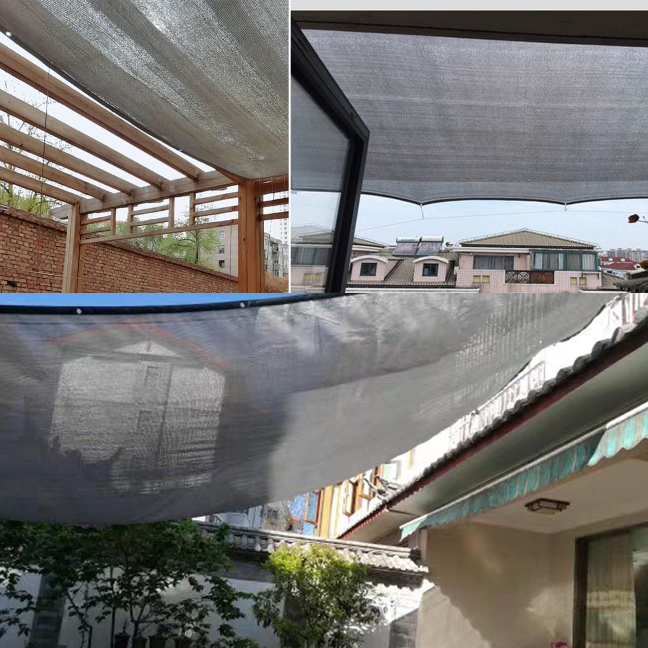 Siatka ogrodowa, 90% ochrona przed promieniowaniem UV, na balkon, do szklarni i patio, bezpieczna ochrona roślin, trwała, szara osłona przeciwsłoneczna, 4 x 8 m