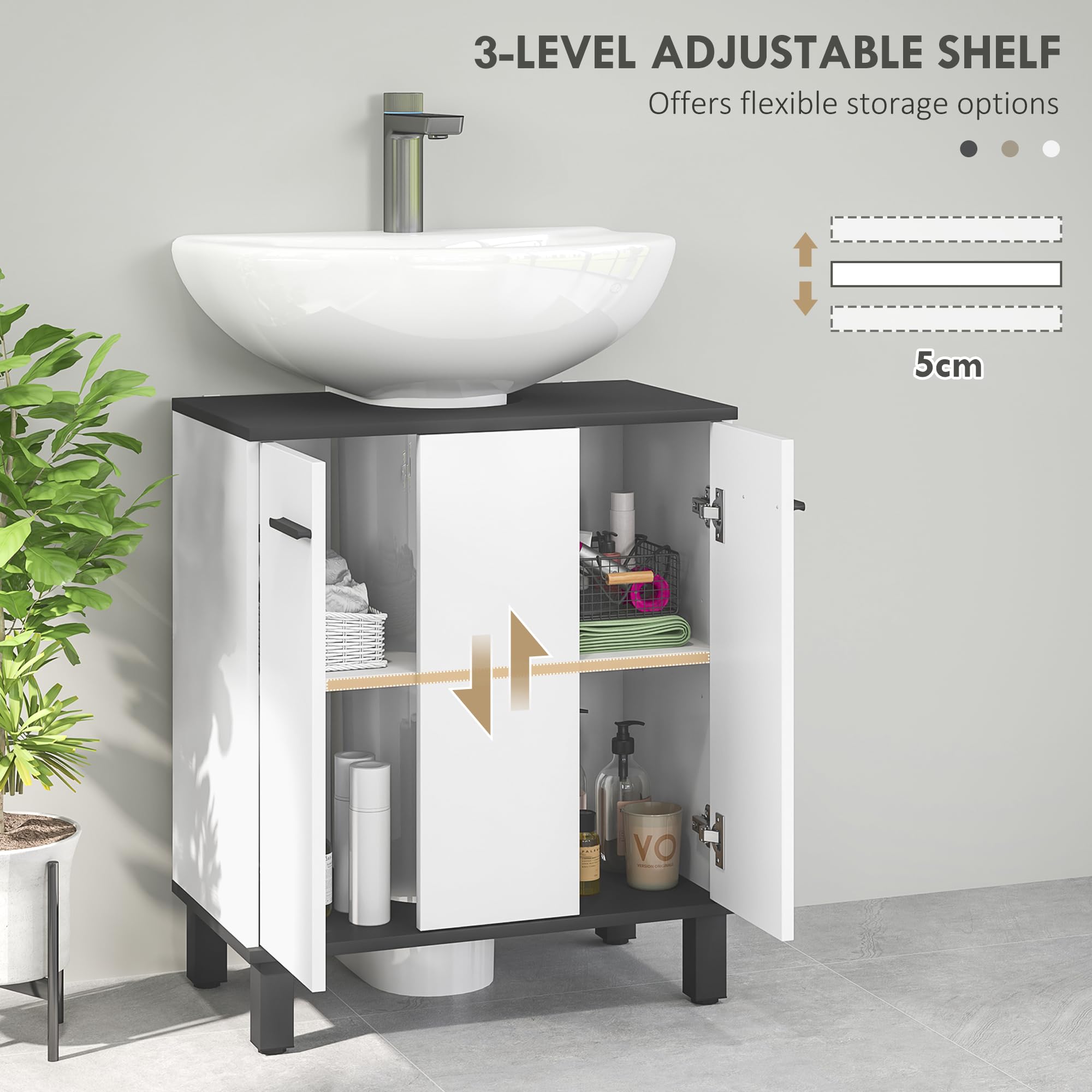 Wastafelonderkast Bobbi 70cm 2 deuren - wit - Modern Held Wastafelonderkast Bobbi 70cm 2 deuren - wit - Modern Held
