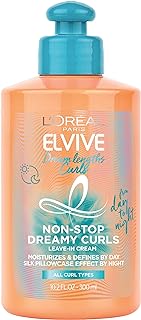 L'Oreal Paris Elvive Dream Lengths Curls Non-Stop Dreamy Curls leave-in conditioner, Paraben-Free with Hyaluronic Acid and...
