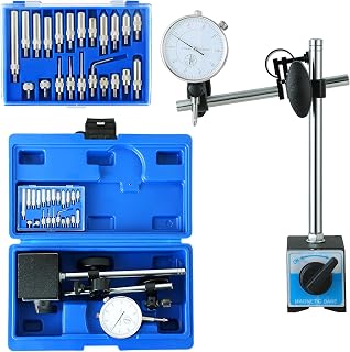 Zifferblattanzeige mit magnetischer Basis, 0-10 mm Ziffernblatt, ultramagnetische Präzisionskugelanzeige, Magnetfuß mit Feineinstellung und Genauigkeit von 0,01 mm für