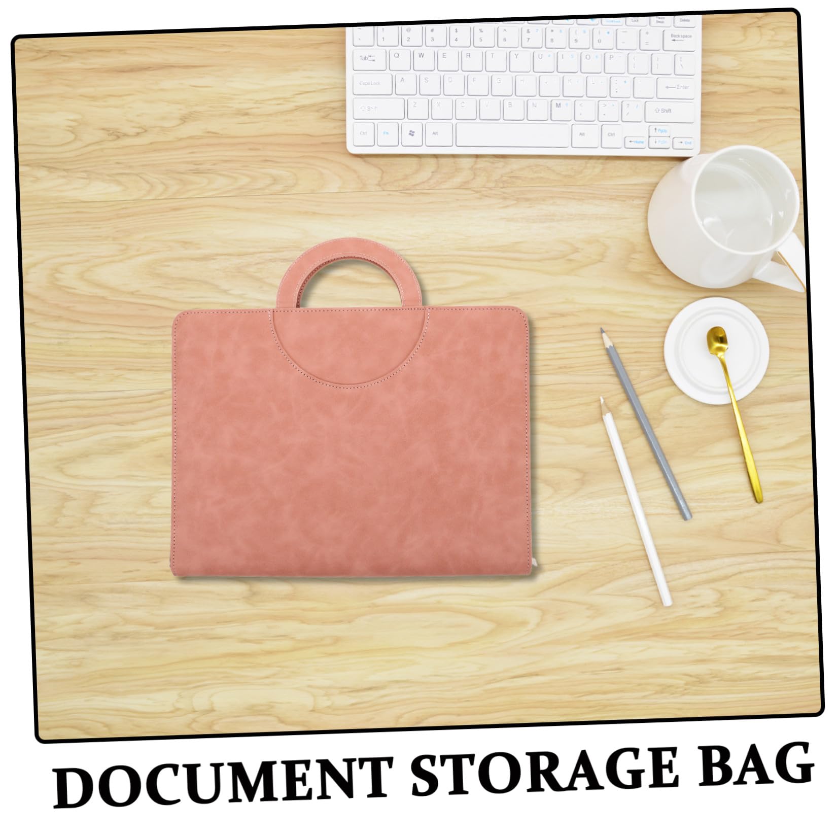 Organizzatore Multifunzionale per Documenti con Zip Sicura Custodia per Documenti A4 in Pu per Viaggio e Uso Domestico Rosa per Professionisti e Studenti