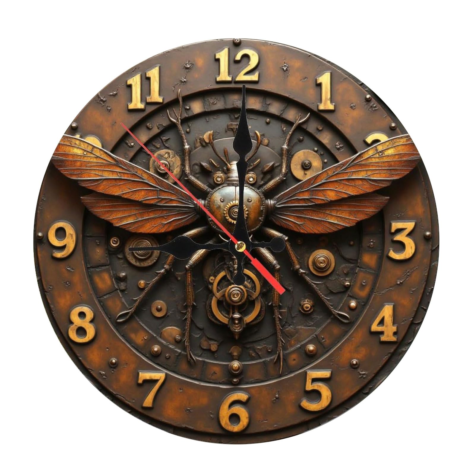 Shurhome Artistic Quiet Movement Wall Clock Acrylic Modern Vibrantly Print Analog for Stylish Living Room Bedroom Decors Noiseless Living Room