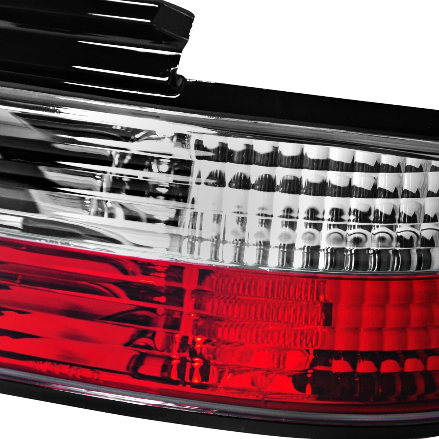 SPEC-D TUNING Red Clear Lens Tail Lights Compatible with 1989-1994 Nissan 240SX S13 2DR Couple, Left + Right Pair Assembly