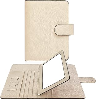 Passport Holder Women, Genuine Leather Passport Wallet RFID Blocking for Men and Women, Passport Cover with Snap Closure Fit for Immunization Record Card Beige