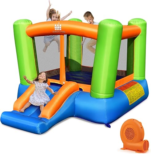 COSTWAY Casa inflable de la despedida de los niños que saltan la casa de juegos interior y al aire libre con el ventilador de 550W