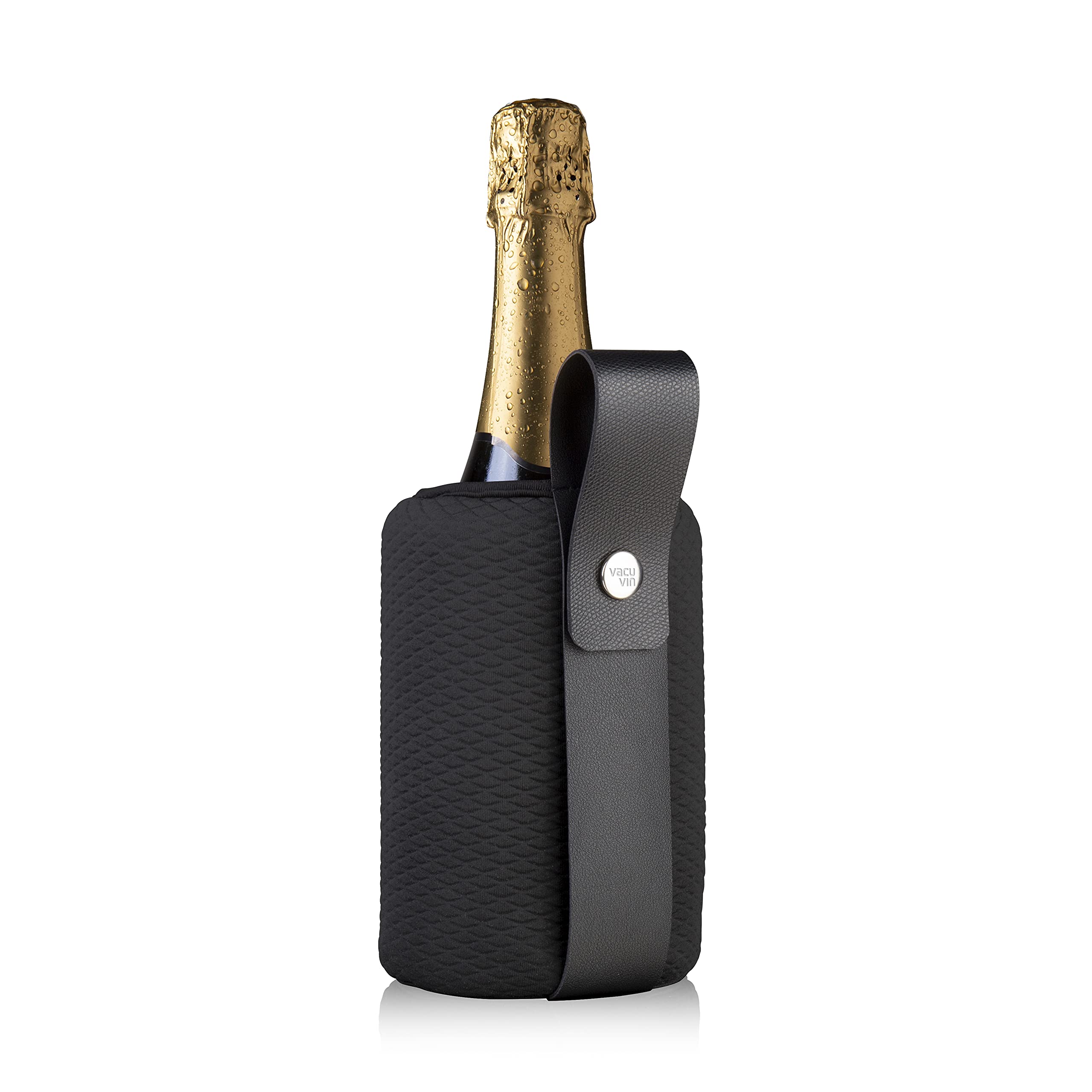 Vacu Vin Flexible Artico Black |Fits Champagne Bottles Wine Cooler, standard