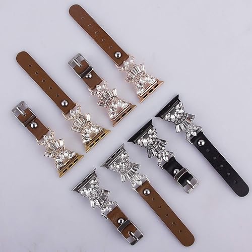 Miniatura 6 de VIQIV Bling Jewelry - Pulsera compatible con Apple Watch Ultra de 1.496 pulgadas, 1.575 pulgadas, 1.614 pulgadas, 1.654 pulgadas, 1.732 pulgadas,