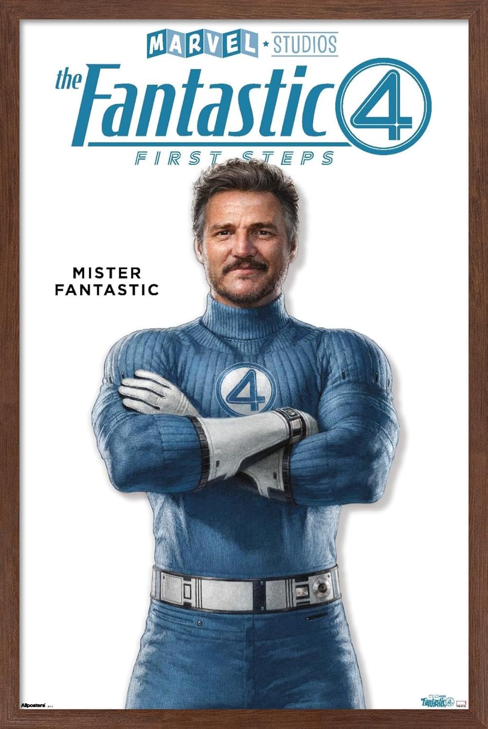 Trends International Marvel Fantastic Four: First Steps (2025) - Mister Fantastic Feature Series Wall Poster, 22.4L x 14.7W, Mahogany Framed Version Mahogany Framed Version 22.4"L x 14.7"W