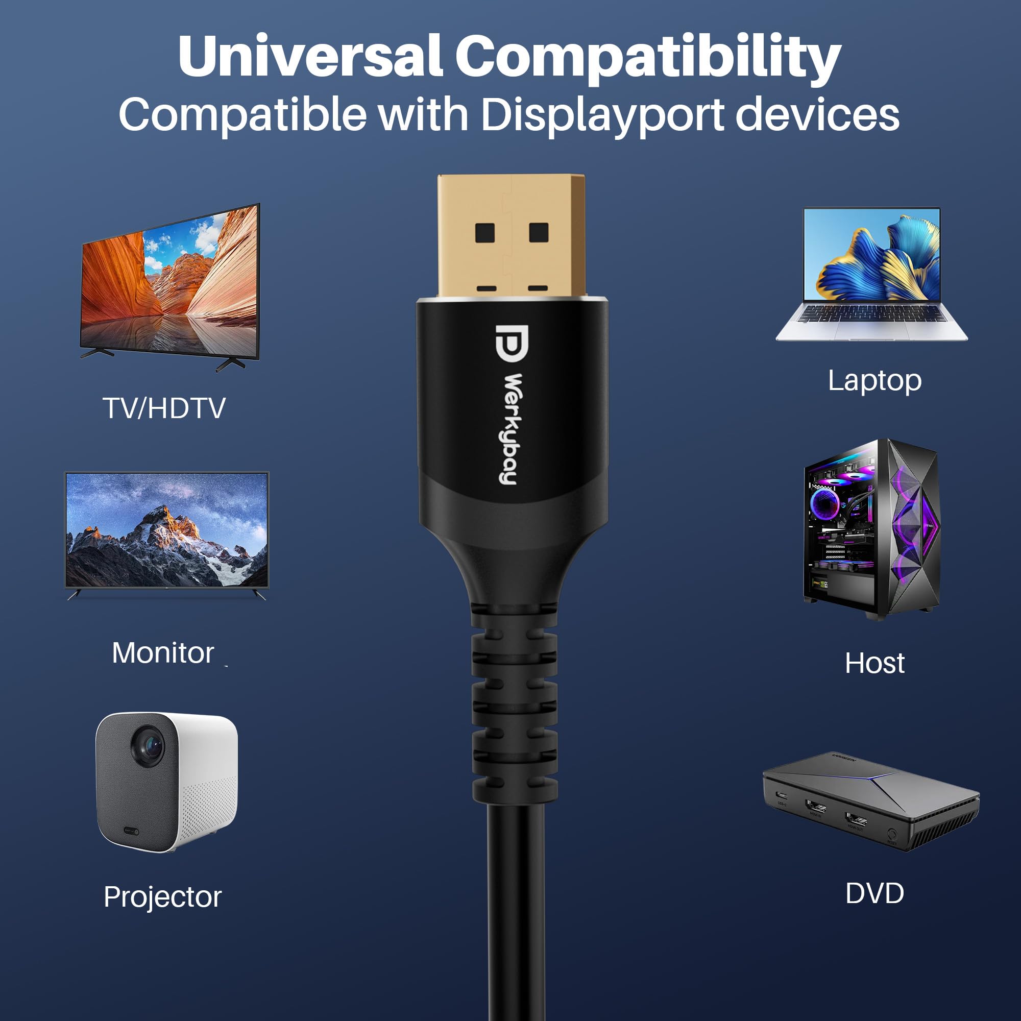Câble DisplayPort 15 m 4K@60Hz VESA DP 1.2 mâle-mâle noir pour PC moniteur TV