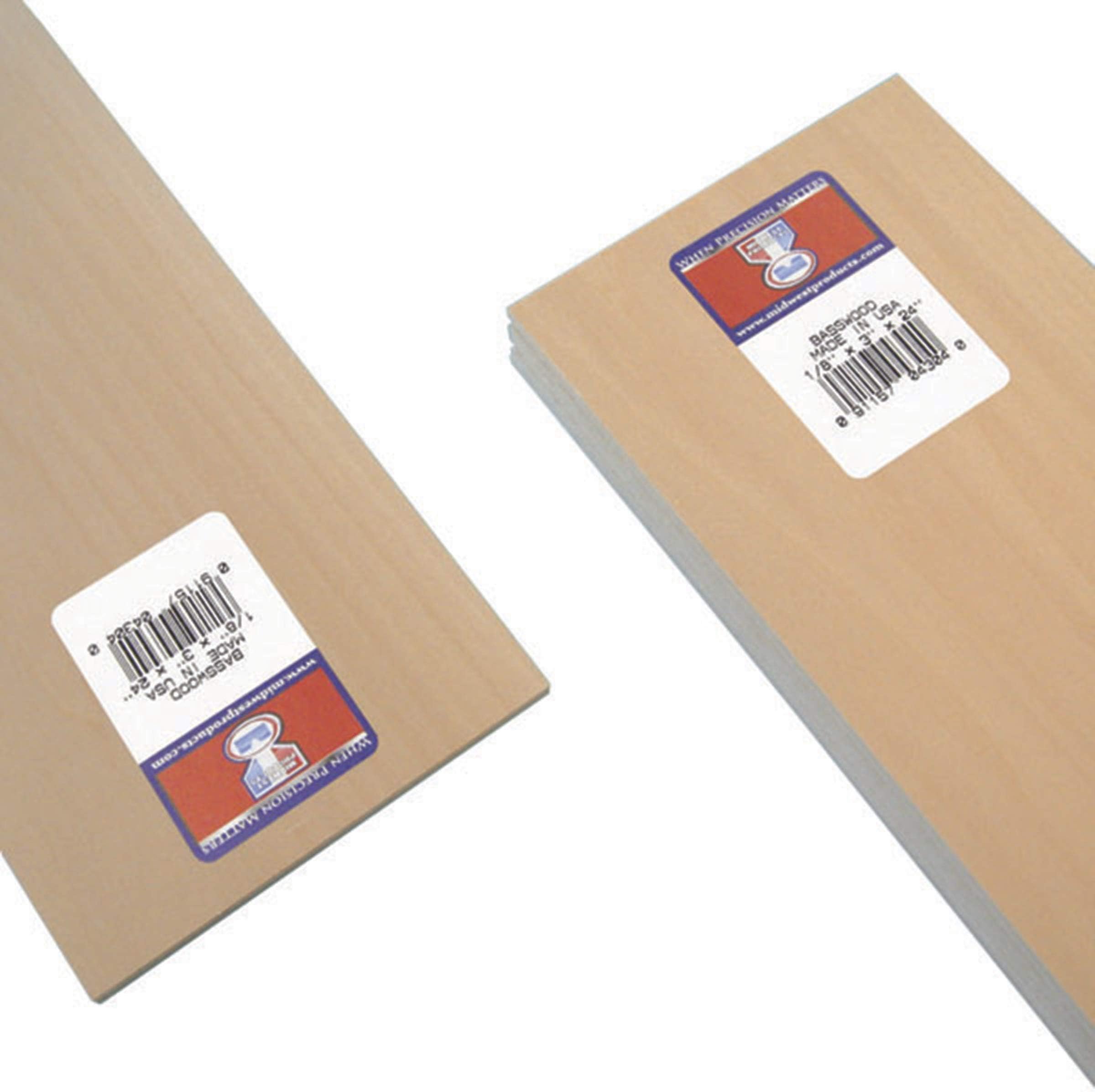 MIDWEST PRODUCTS. 4404 1/8" x 4" x 24" Basswood (Single Product)