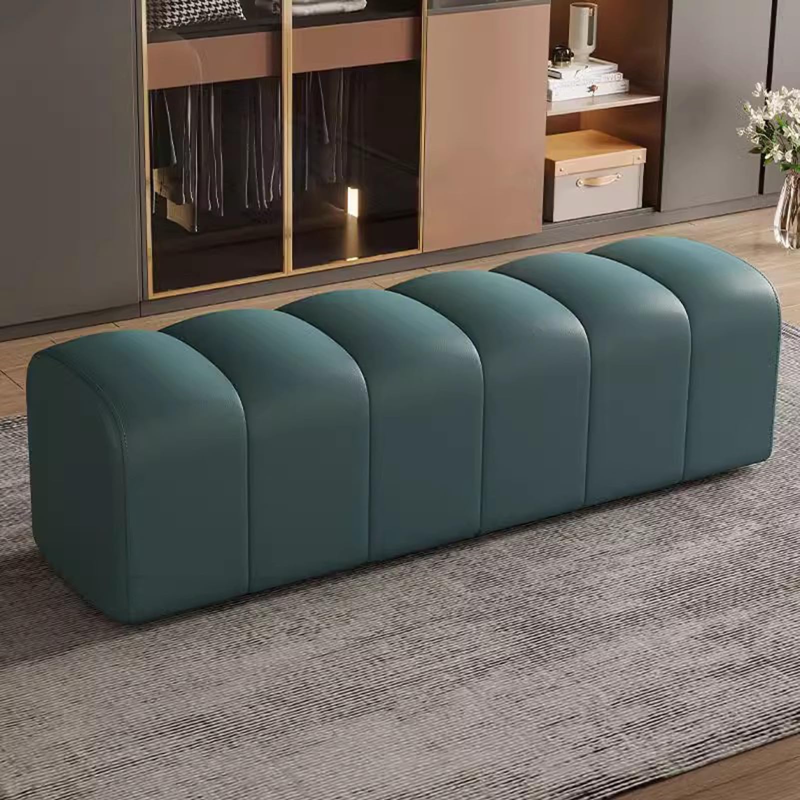 Banc de chambre en cuir moderne aux finitions premium pour décoration