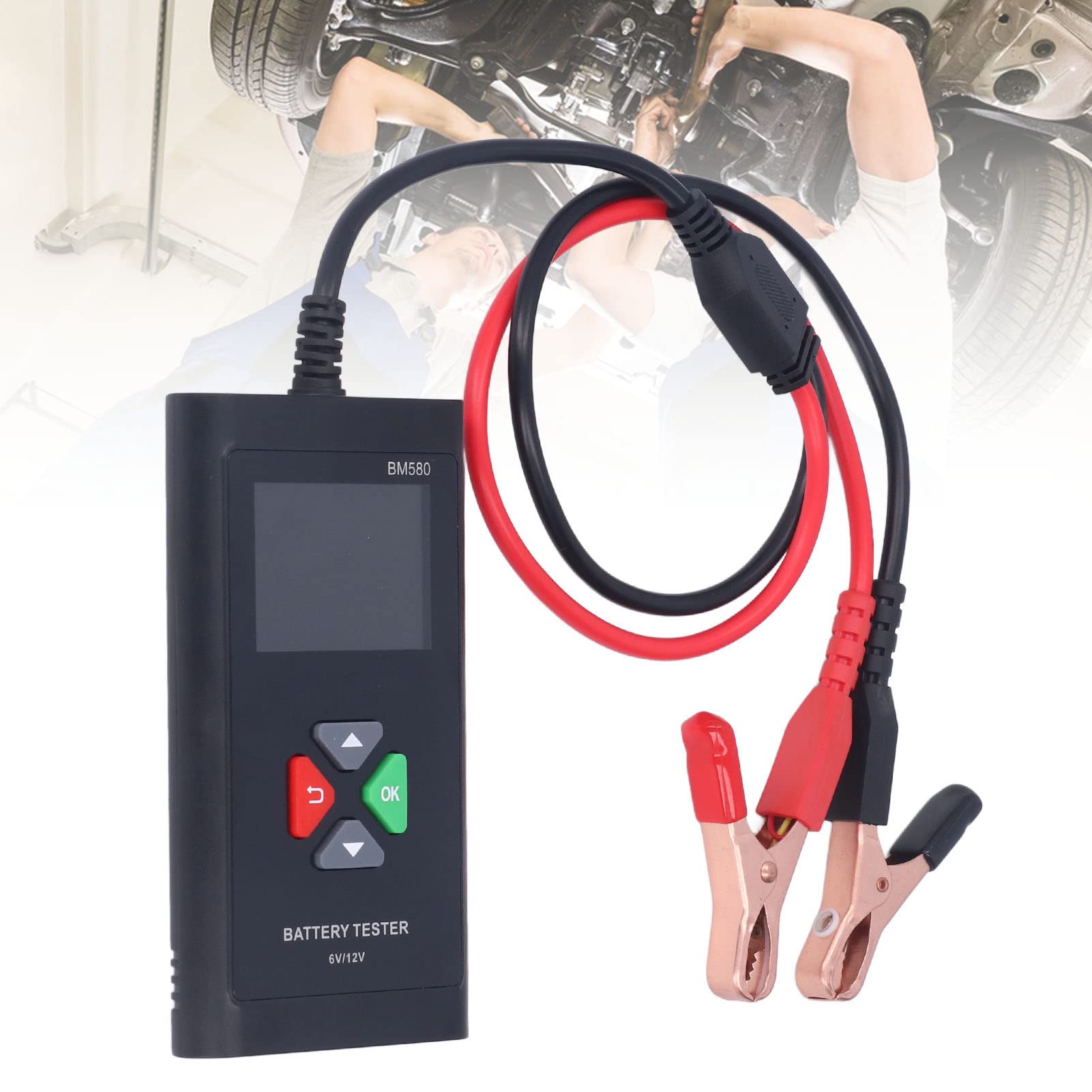Analizator akumulatorów SustVita 6V 12V 100-2000CCA, przenośny tester akumulatorów samochodowych i narzędzie diagnostyczne do zastosowań przemysłowych i motoryzacyjnych