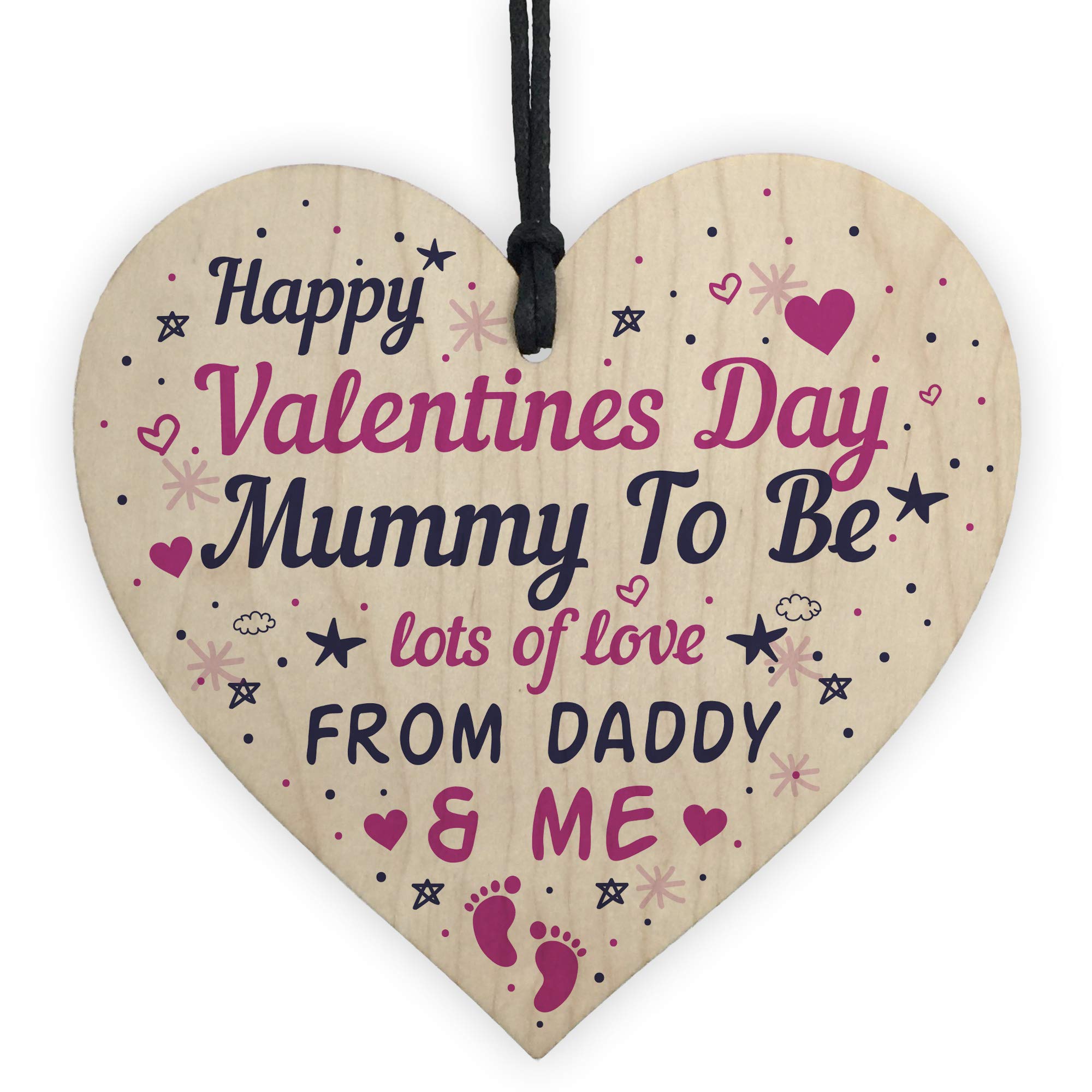 RED OCEAN Valentines Day Card For Mummy To Be Gift From The Bump Card Mummy To Be Card Keepsake Wooden Heart