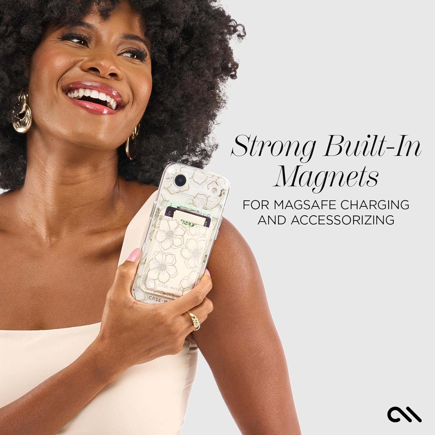 Case-Mate iPhone Air Case [Compatible with MagSafe] - Sparkly Floral Phone Case with 12ft Drop Protection - Premium Magnetic Cover for iPhone Air - Floral Gems