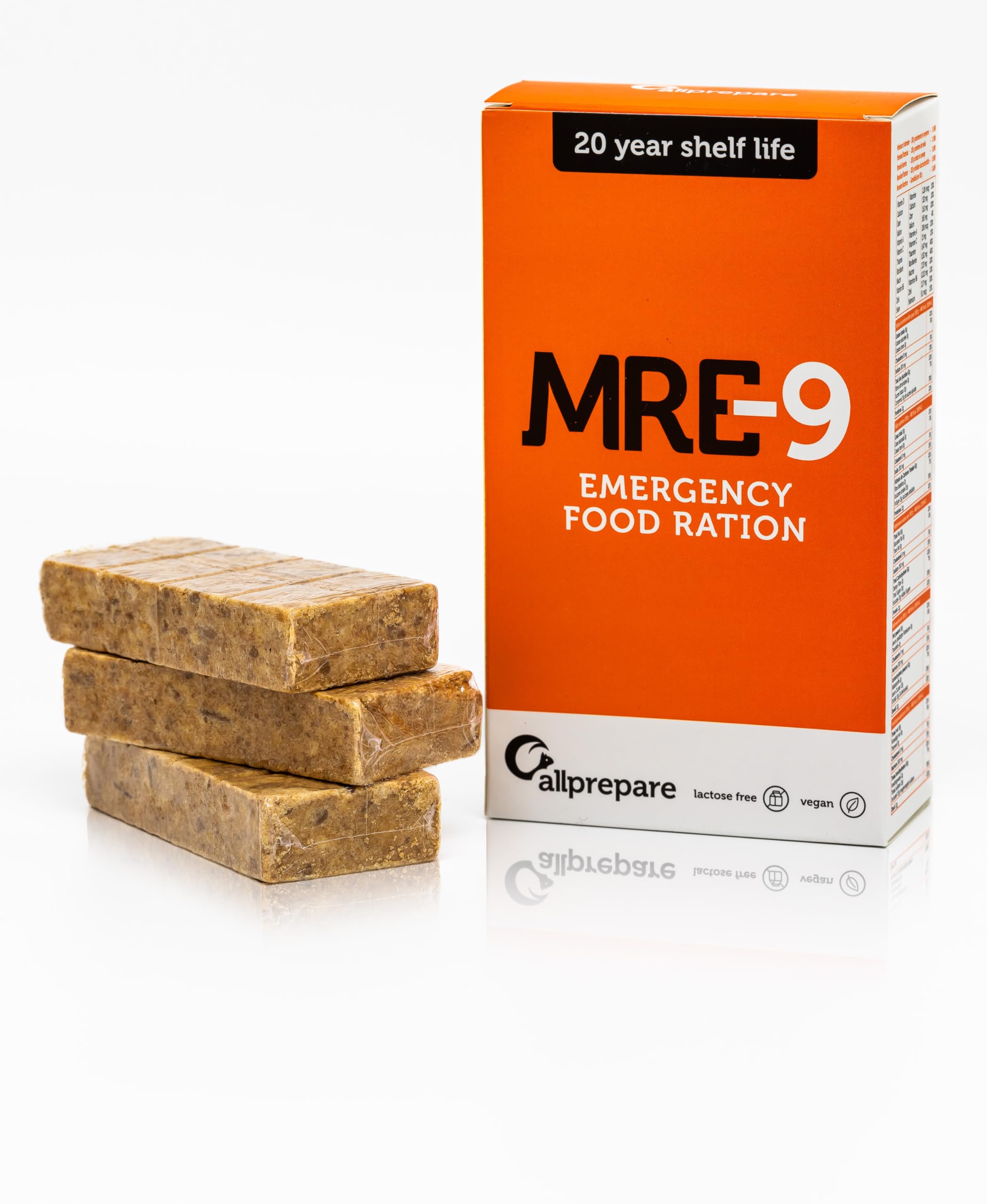 Ración de emergencia MRE-9 14 días - 33.600 KCAL - Alimento de emergencia - sabor a galleta de mantequilla - 20 años de vida útil - Vegano y sin lactosa - 14 x 500 gramos