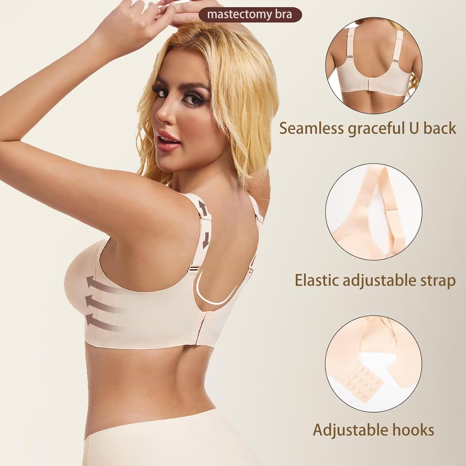 Seamless Mastectomy Bra Post Surgery Pocket Bra for Breast Forms Breast Prosthesis Women's Daily Bra - Image 3