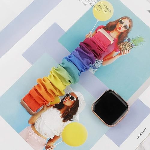 Miniatura 56 de TOYOUTHS - Bandas elásticas para Fitbit Versa/Versa 2/Versa Lite, edición especial para mujeres, niñas, elásticas, de tela, estampadas, de repuesto