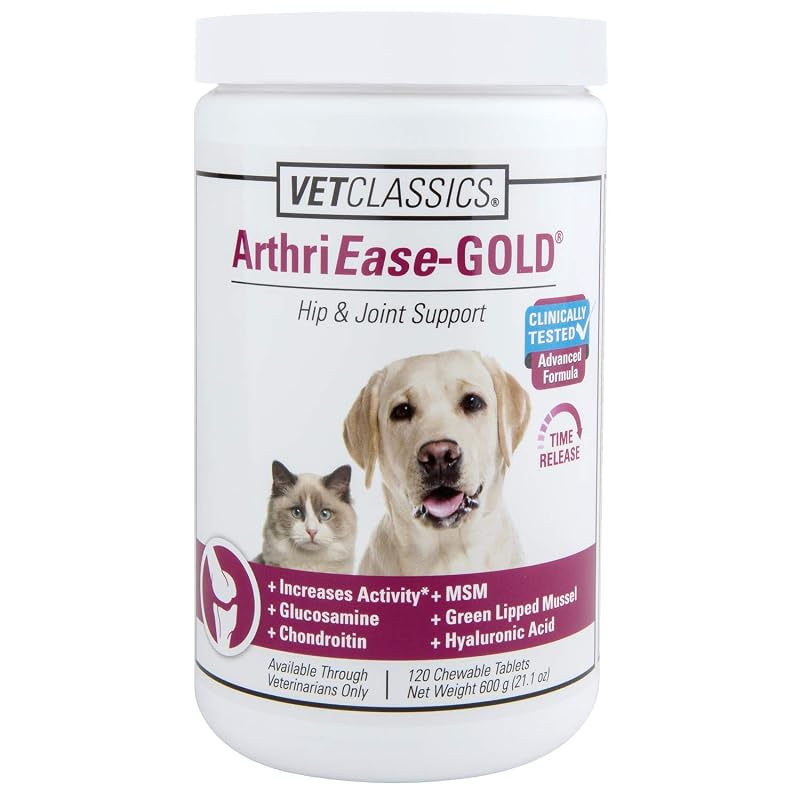 Suplemento para Articulações de Cães Vet Classics ArthriEase Gold com 120 Comprimidos
