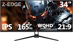 Z-Edge 34 Inch Ultrawide Monitor UWQHD Gaming Monitor 165…
