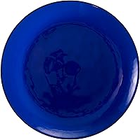 FORTESSA Los Cabos Cobalt Blue 4-Piece Hammered Glass Dinner Plates Set, 10.5 Inches - Dishwasher Safe Tableware