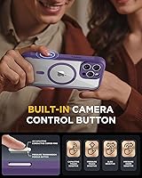 Vista 544 de Miracase Funda magnética para iPhone 14 de 6.1 pulgadas, protector de pantalla de vidrio templado integrado + protector de lente, compatible