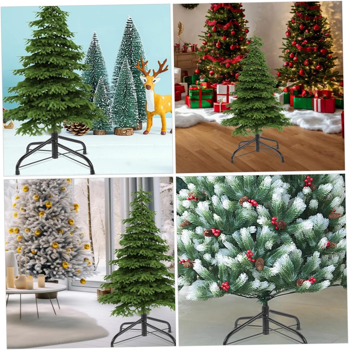 Christmas Tree Stand Bracket Metal Holder for Artificial Trees Easy Installation Stable Base for Holiday Decor