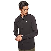 Tommy Jeans Tjm Original Stretch Shirt Dm0dm04405, Camicia a Maniche Lunghe Uomo, Nero (Tommy Black), M