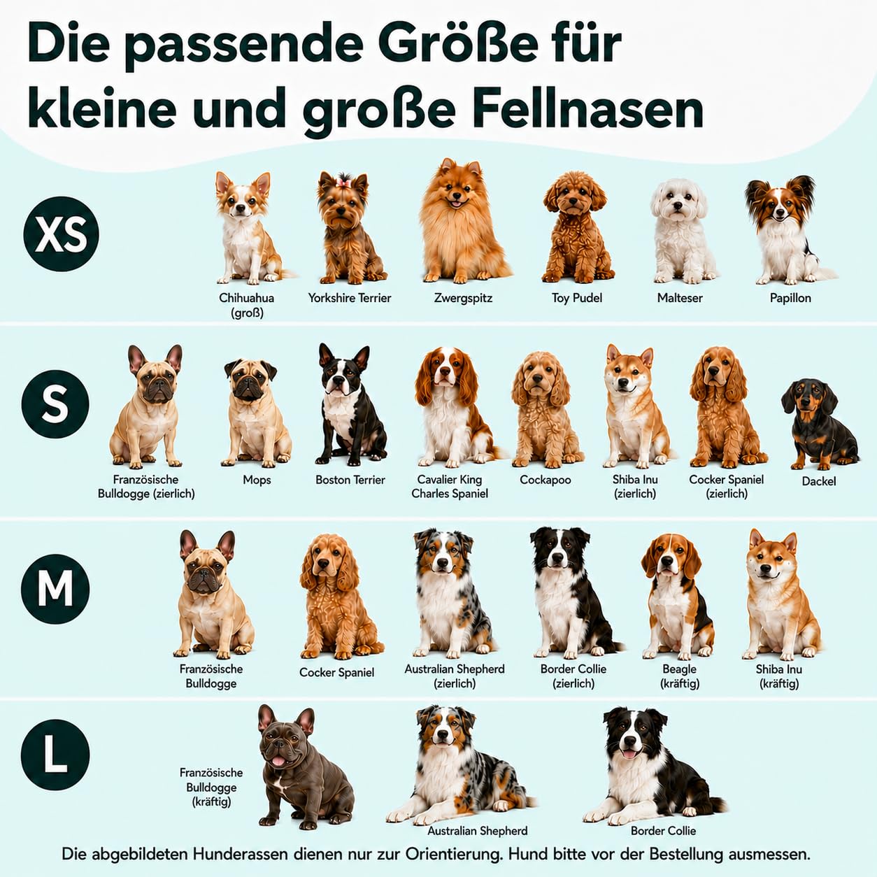 MAGGIE & COOPER Juego de correas para perros – Diseño de melón – 5 piezas: collar, arnés, correa, lazo, dispensador de bolsas de excrementos – 4 tamaños – Caja de regalo (L)