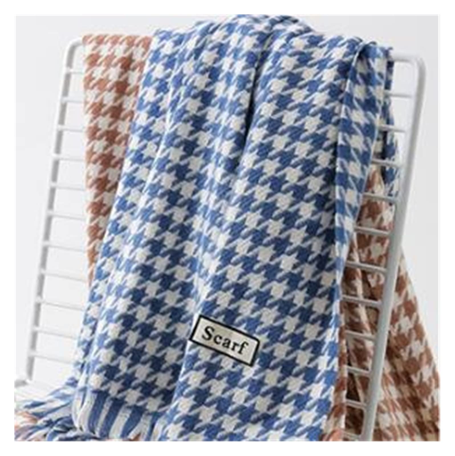 Szalik Lekki Damska Zimowa Imitacja Kaszmiru Szalik W Kratę Jesienny Wzór Houndstooth Szal Miękkie