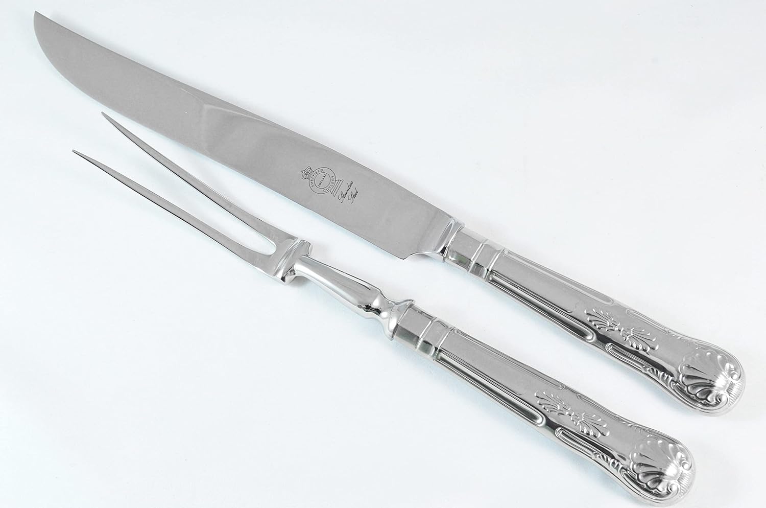Kings Stainless Steel 2 Piece Carving Set Cased Made In Sheffield England