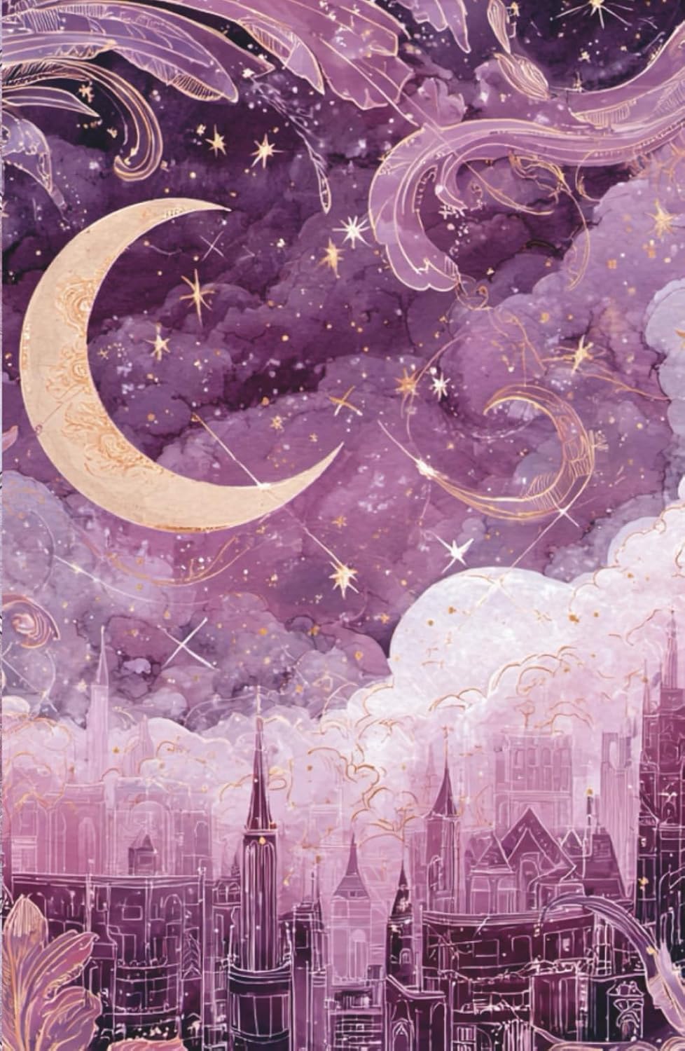 Paperblank Journal Unlined: Purple celestial Art nouveau 180 pages      Hardcover – October 15, 2025