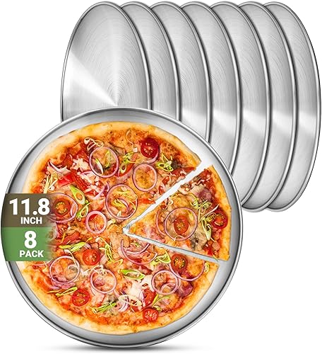 Miniatura 23 de Platos de metal para campamento, paquete de 4 platos de acero inoxidable 304 (18/8) de 9.1 pulgadas, platos reutilizables para pizza, aperitivos
