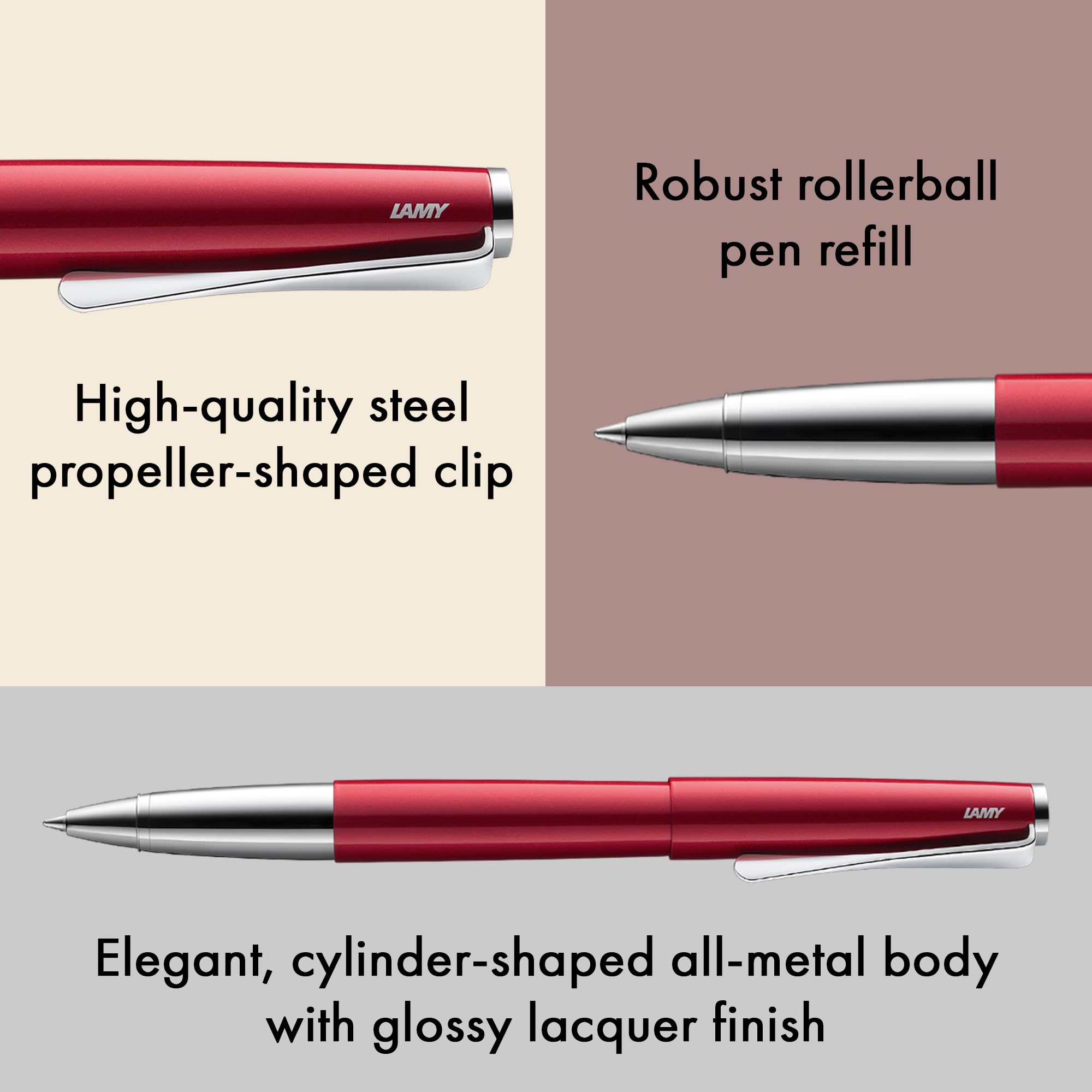 Lamy studio pianored, rollerball pen in elegant metal barrel - Image 3