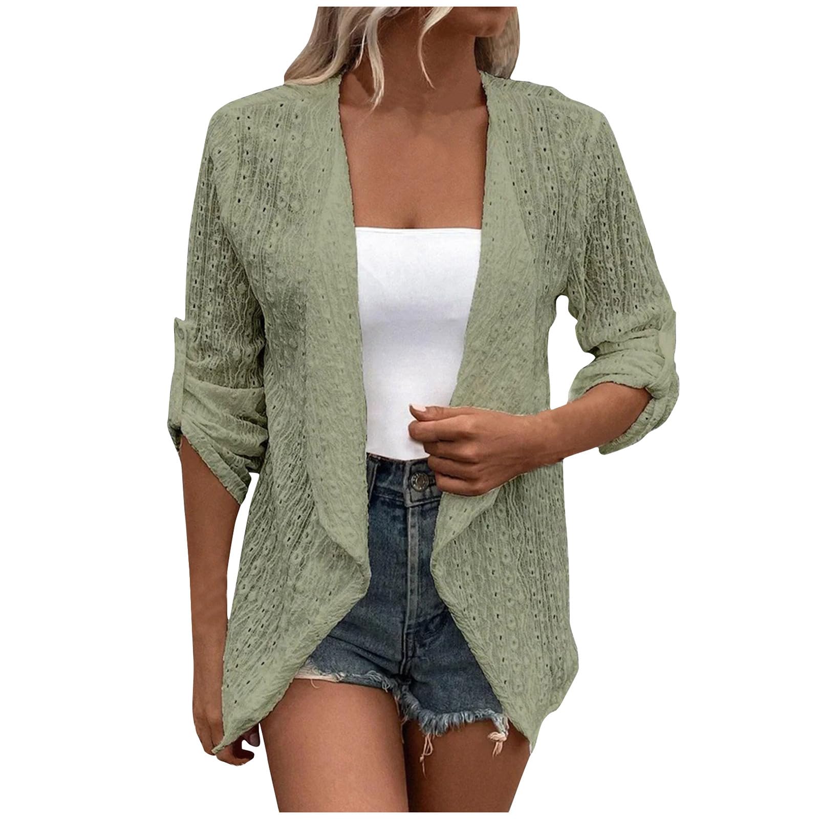 Women's Casual Blazer Cardigan Long Sleeve Front Cardigan Casual Loose Smock Jacket Blazer Jackets, S-2XL