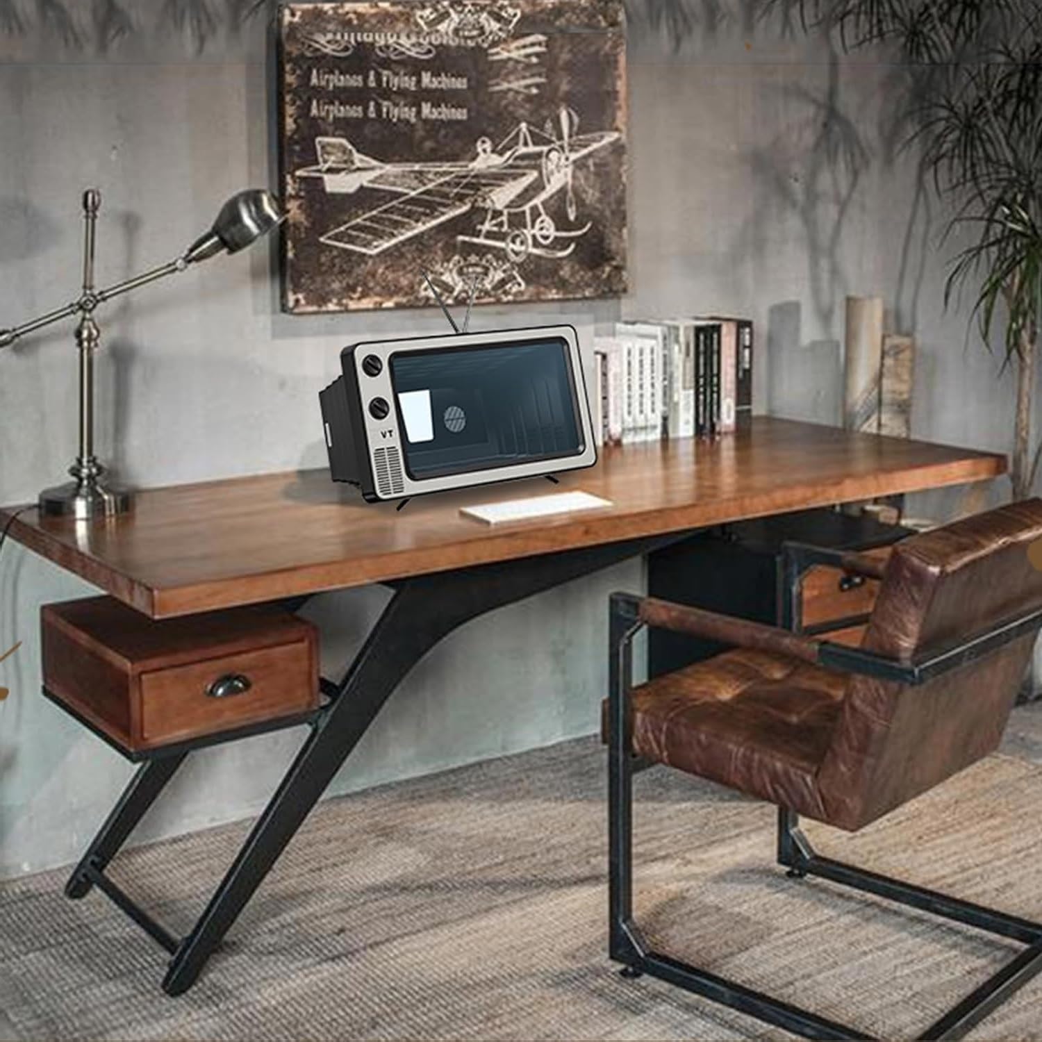 Retro TV Phone Screen Magnifier - 14" HD Magnifying Screen for All Smartphones, Foldable Vintage Design with Blue Light Filter | No Battery Needed, Portable Movie Enlarger Gift for Movie Lover