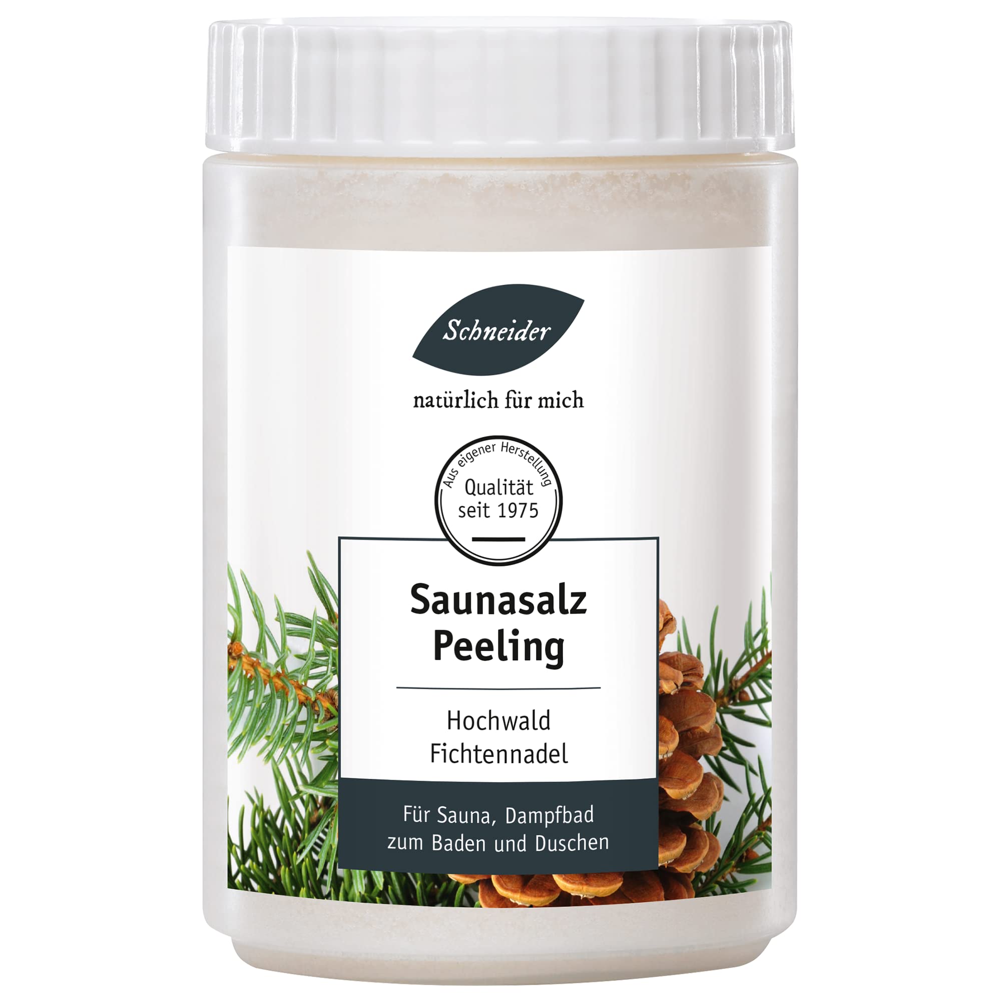 Saunabedarf Schneider - Saunasalz watteweich, Salinensalz Hochwald, für Sauna, Dampfbad, Infrarotkabine, Dusche 1000g