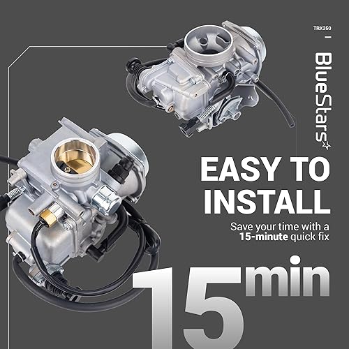 Miniatura 5 de BlueStars Kit de carburador TRX350 - Compatible con Honda 2000-2006 Rancher TRX350TM TRX350TE 350ES 350FE 350FM 4 tiempos ATV, 1985-1987 ATC250SX -