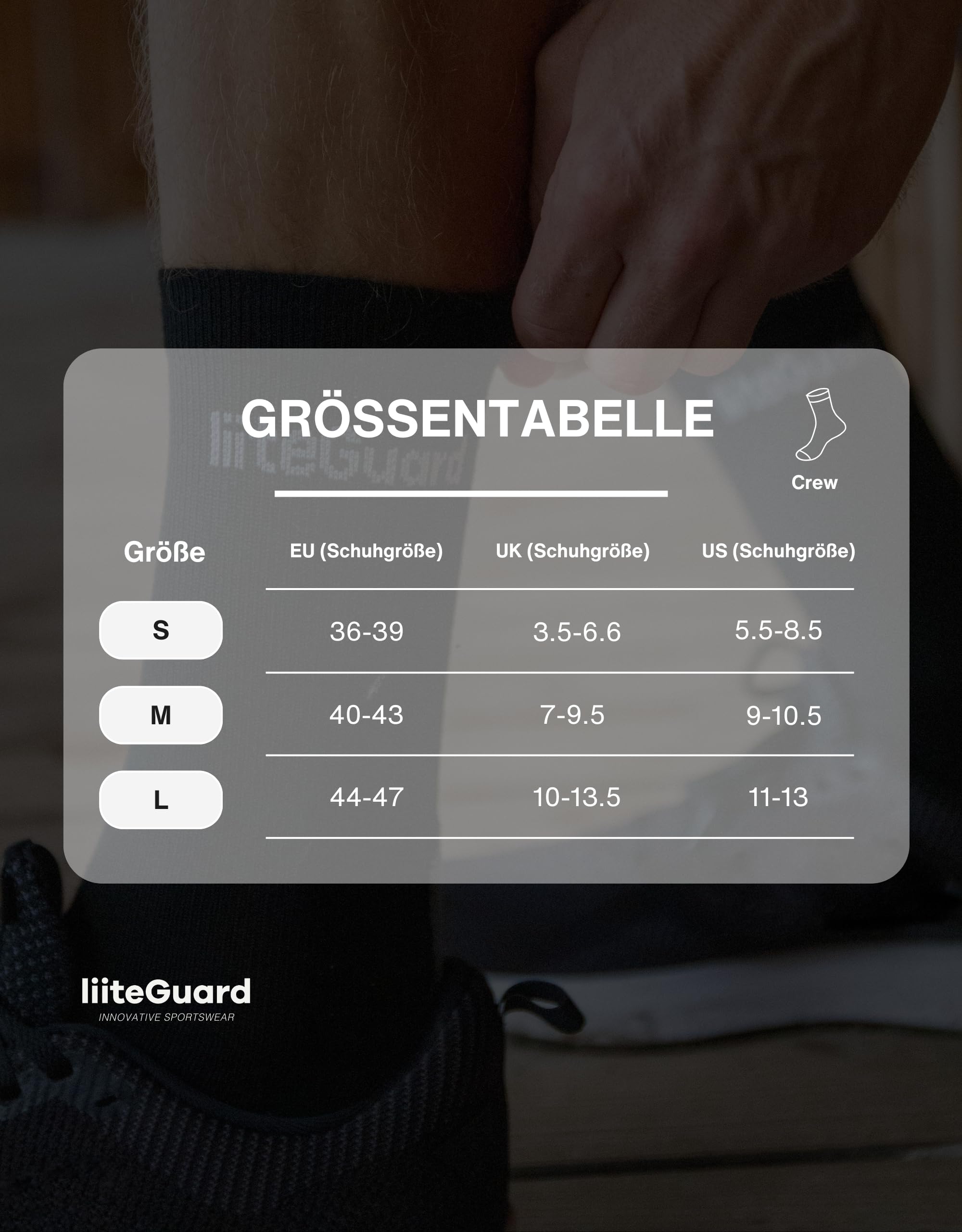 liiteGuard Merino PRO-TECH Running Chaussettes de Compression Homme Femme Chaussettes de Compression Sport Running Football Anti-Ampoules Chaussettes de Course Hiver